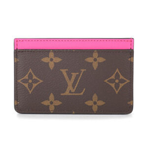 Louis Vuitton Monogram Macassar Brown Card Wallet Porte Carte Brown Pink